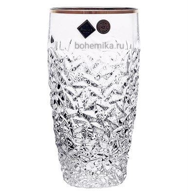 Набор стаканов для воды "NICOLETTE"  Отводка платина 430 мл (6 шт) хрусталь, Bohemia Jihlava - фото 82671