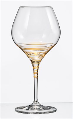 Набор бокалов для вина Аморосо 450 мл (2 штуки), декор "Золотая спираль" Crystalex - фото 82720