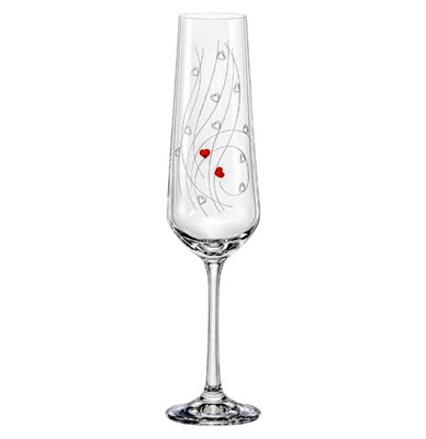 Набор бокалов для шампанского Сандра декор "SPARKLY LOVE" (2 шт) - фото 82917