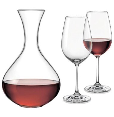 Набор для вина 3 предмета Viola Crystalex (декантер 1,5 л и 2 бокала по 450 мл) - фото 83510