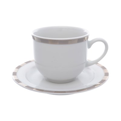 Набор кофейных чашек 110 мл с блюдцем 115 мм; "Opal", декор "Платиновые пластинки"; отводка платина - фото 83840