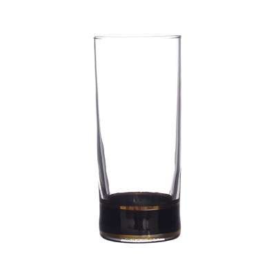 Набор стаканов для воды черное с золотом Bohemia 300 мл (6 шт) - фото 83940
