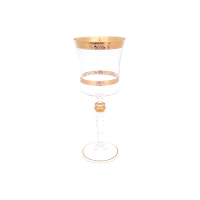 Набор бокалов для вина 210  мл V-D (6 шт) Золотой узор - фото 83948