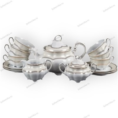 Чайный сервиз на 6 персон Bolero, декор "Элегантность" Cmielow 15 предметов - фото 84519