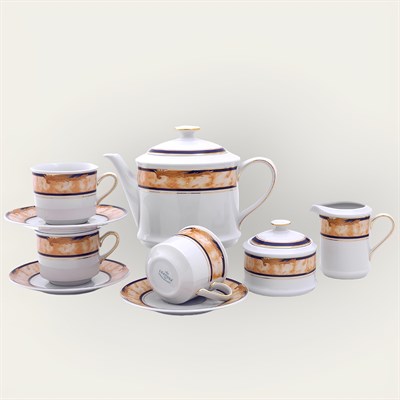 Сервиз чайный "Мрамор кобальт" Сабина Leander на 6 персон 15 предметов - фото 84571