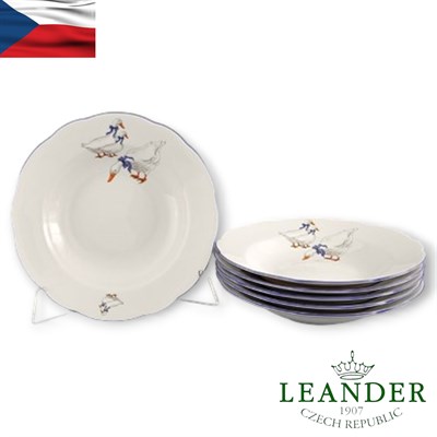 Набор тарелок глубоких 23 см "Гуси" Мэри-Энн Leander (6 штук) - фото 84796