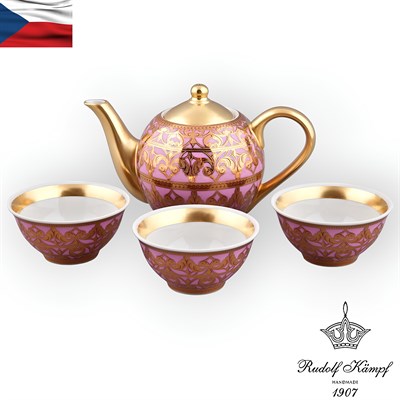 Подарочный набор чайный Тет-а-тет 4 предмета Alexandria 001 Pink Rudolf Kampf - фото 84952