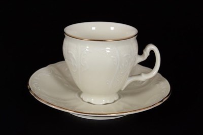 Чашка кофейная 90 мл (без блюдца) Bernadotte Отводка золото  Be-Ivory (кремовый) - фото 85066