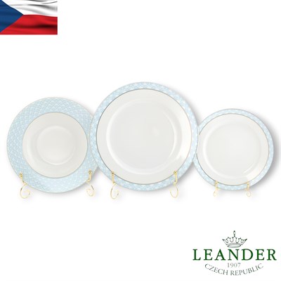 Набор тарелок на 6 персон "Синее плетение" Сабина Leander 18 предметов - фото 85247