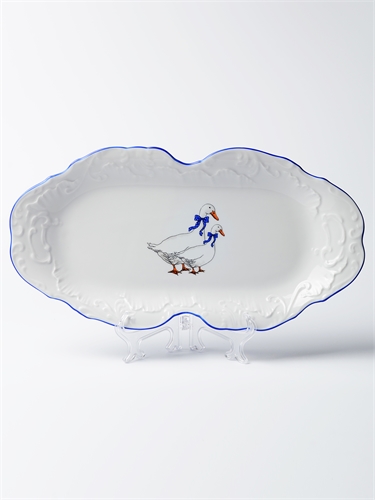 Блюдо прямоугольное 36 см Rococo, декор "Гуси" Cmielow К-72923 - фото 93679
