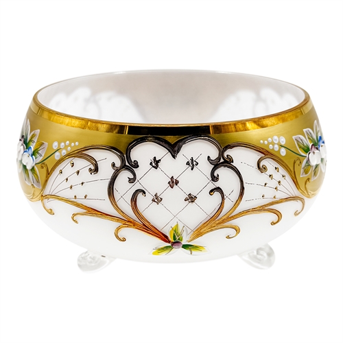 Конфетница Триножка 18 см, высота 10 см, Белая лепка 000047 - фото 93892