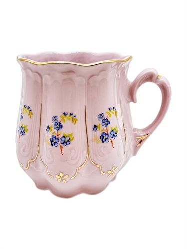 Кружка Hanka 300 мл Синий цветок, розовый фарфор 000968 - фото 95277