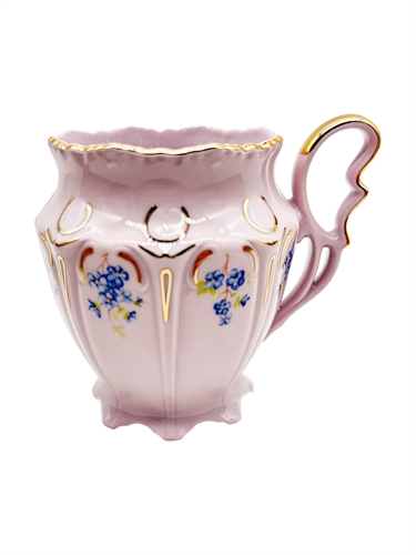 Кружка Lenka 300 мл Синие Цветы, розовый фарфор 000981 - фото 95634