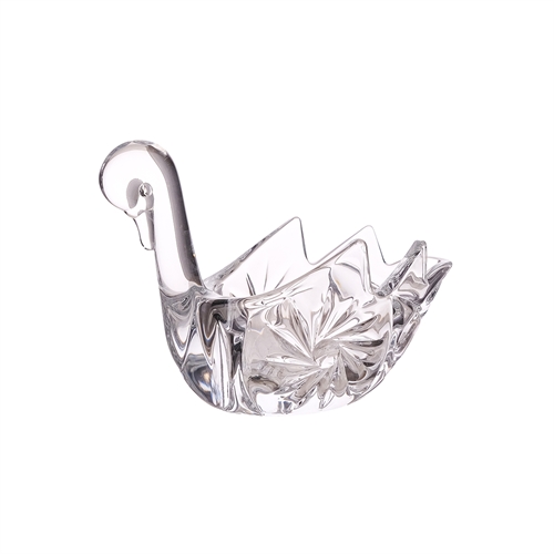 Конфетница лебедь Crystalite Bohemia 18 см узор цветок 68781 - фото 95965