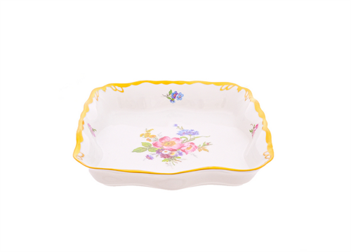 Салатник квадратный Queen's Crown Мейсенский букет 19см 41718 - фото 96385