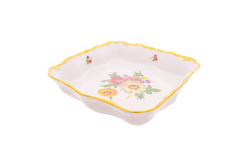 Салатник квадратный Queen's Crown Мейсенский букет 23см 41720 - фото 96387