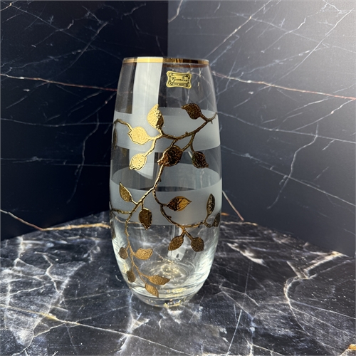 Ваза 25 см матовая Золотые листья Егерманн 000297 - фото 96408