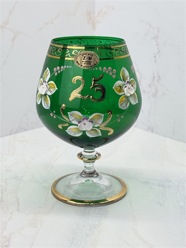 Фужер Юбилейный (25 лет) Зеленая лепка, 14 см 000357 - фото 96511