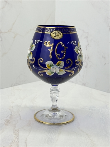 Фужер Юбилейный (70 лет) Синяя лепка, 16 см 000361 - фото 96514