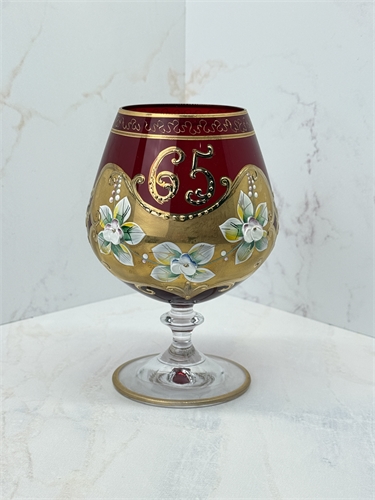 Фужер Юбилейный (65 лет) Красная лепка Zlata, 14 см 000372 - фото 96519