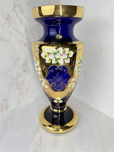 Ваза Кубок 40 см Синяя лепка 000316 - фото 96521