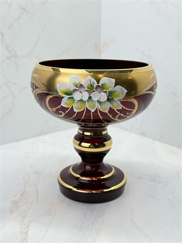 Конфетница на ножке (6333) 15 см, Красная лепка 000813 - фото 96529