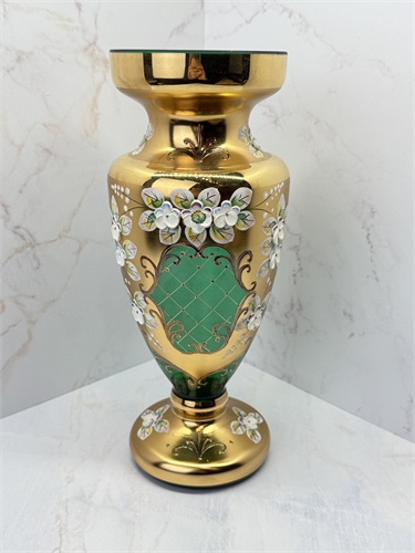 Ваза Кубок 27 см Зеленая лепка 000911 - фото 96535