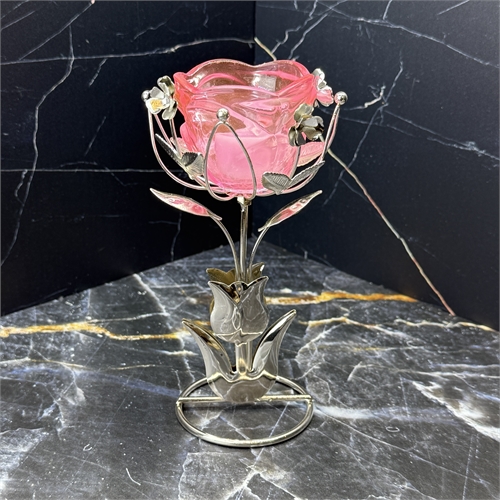 Подсвечник розовый (4595), Rosenberg 000419 - фото 96578