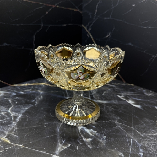 Конфетница 15 см на ножке (830), хрусталь с лепкой 000812 - фото 96607