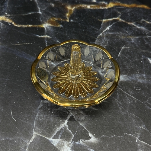 Подставка для колец 10 см, хрусталь с золотом 000854 - фото 96613