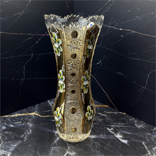 Ваза " Колба" 26 см, хрусталь с лепкой 001084 - фото 96625