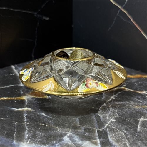 Подсвечник круглый низкий, 11 см, хрусталь с лепкой 001146 - фото 96634