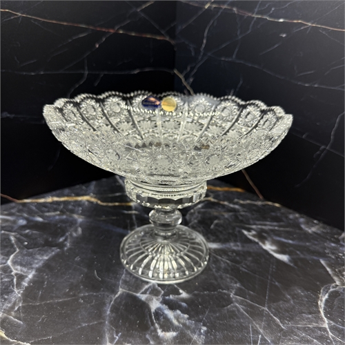 Конфетница на ножке 15 см (1830) хрусталь снежинка 001196 - фото 96668