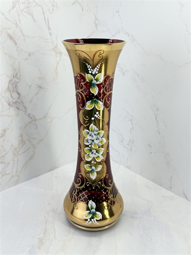 Ваза 30 см"Труба" красная лепка 001094 - фото 96744