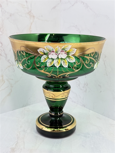 Конфетница на ножке Конус 21,5 см Зеленая лепка 001256 - фото 96755