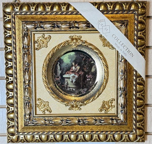 Панно Настенное 47 х 47 см Юноша и Девушка сидя на колонне 000740 - фото 96795