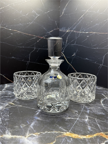 Набор для виски "Minister" (Министр) Crystal Bohemia (штоф 250 мл и 2 стакана 250 мл) 001426 - фото 96851