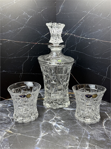 Набор для виски"PATRIOT" на 2 персоны / 3 предмета / богемский хрусталь / Crystal Bohemia (штоф 700 мл + 2 стакана 200 мл) / Патриот 001449 - фото 96871