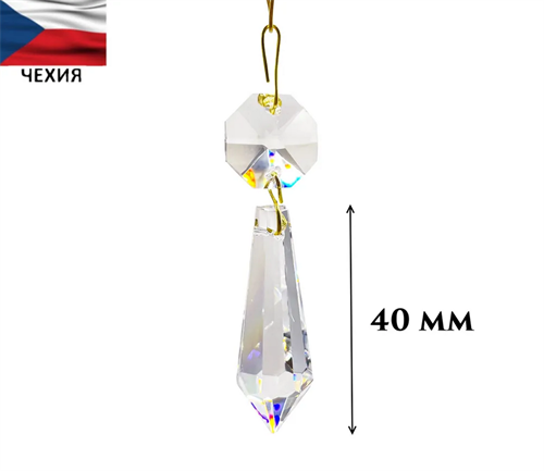 Подвеска Пика-карандаш 40 мм; 1 шт. (184/1,5) / хрустальная для люстры, Bydzov 001404 - фото 97056