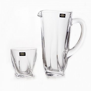 Набор для воды на 6 персон 7 предметов "Квадро" (стаканы 340 мл, графин 1,1 л) ББ33637 - фото 97231