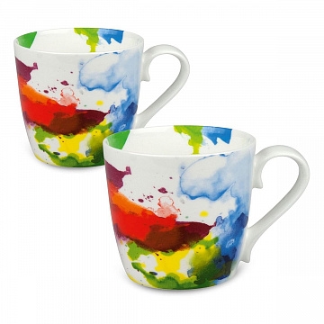 Набор кружек 425 мл 2шт "On Colour - Flow" Костяной фарфор 13,1x8,9 см ББ83504 - фото 97349