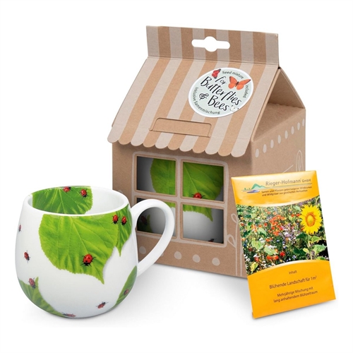 Кружка 420мл."Ladybird on Leaves" зелёная 11,2x10 см ББ83500 - фото 97353