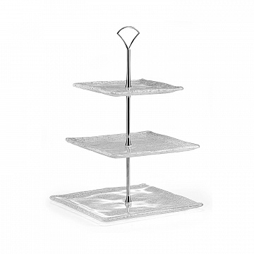 Горка трёхъярусная 25см."Infinity" прозрачная IVV ББ82435 - фото 97499