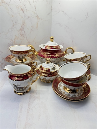 Чайный сервиз Красная охота 15 предметов на 6 персон, Carlsbad 000336 - фото 97563