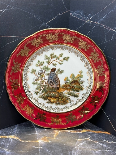 Настенная тарелка 24 см Красная охота (Куропатка) 000735 - фото 97608
