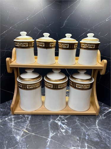 Набор банок для специй на подставке 7 предметов 000318 - фото 97617