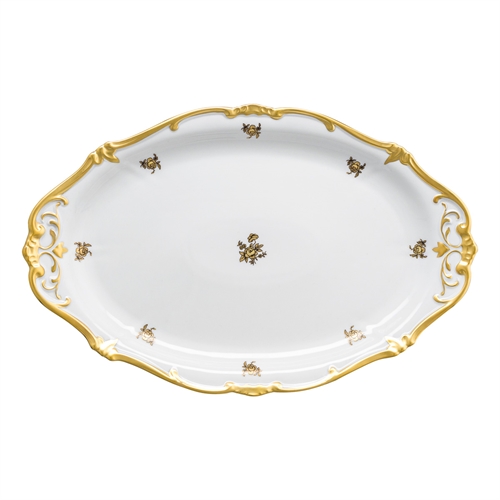 Блюдо овальное 36 см "Роза золотая" ББ332 - фото 97662