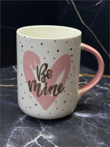 Кружка 300 мл Be Mine бело-розовая 001070 - фото 97752