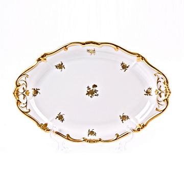 Блюдо овальное 32 см "Роза золотая" ББ4597 - фото 97779