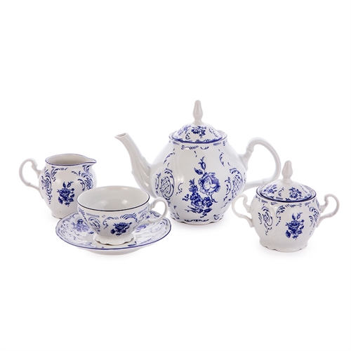 Сервиз чайный на 6 персон 15 предметов "Бернадот Синие розы" Bernadotte ББ35730 - фото 97821